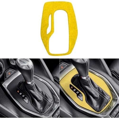 Suede LHD Car Interior Gear Shift Panel Decoration Cover Frame Sticker Trims for Chevrolet Camaro 2016-2020 Auto Accessories
