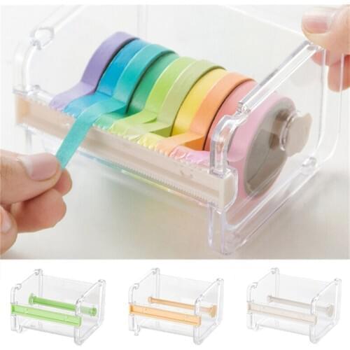 1 PC Japanese Stationery Masking Tape Cutter Washi Tape Storage Organizer Cutter Office Tape Dispenser Office Supplies