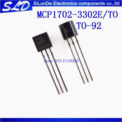 10pcs/lot MCP1702-3302E/TO MCP1702-3302E 1702 MCP1702 REG LDO 3.3V 0.25A TO-92-3 new original