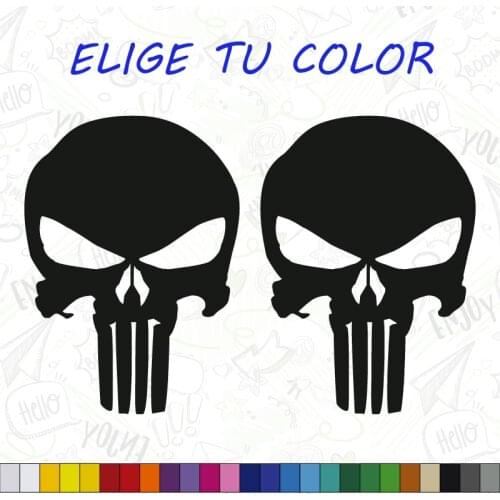 2X VINILO ADHESIVO THE PUNISHER PEGATINA LOGO CALAVERA ADHESIVO MOTO DECAL COLORES COLOR