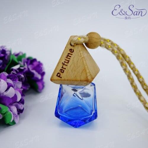 8ML Diamond Carved Color Pendant Car Hanging Perfume Glass Empty Bottle Car Oil Bottle 10PCS/LOT