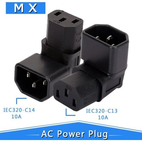 Right Angle IEC Adapter Angle IEC 320 C14 to C13 Adapter for Wall Mount lcd Tv C13 to C14 90 Degree Corner