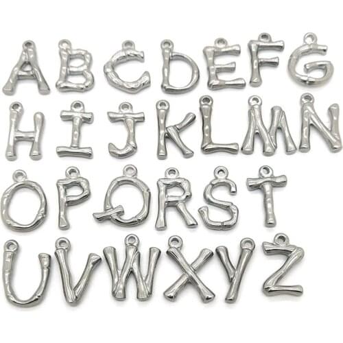 Alphabet Pendant Beads 26pcs Mix 26 Alphabet Letters Pendant Stainless Steel Charms