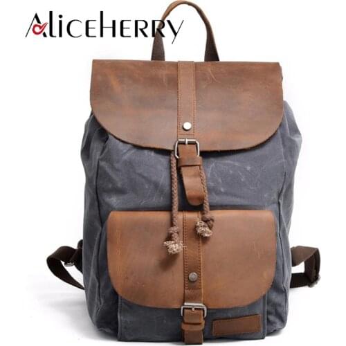 Aliceherry Men's Leather Backpacks