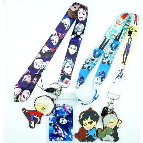 Anime Yuri on Ice Victor Nikiforov Lanyard Neck Straps ID Badge Holder Pendant Keyring Charms Mobile Phone Cosplay Keychain Gift