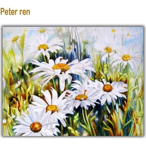 White daisies diamond painting handcraft bead embroidery full rhinestones square diamond mosaic diamond embroidery chrysanthemum