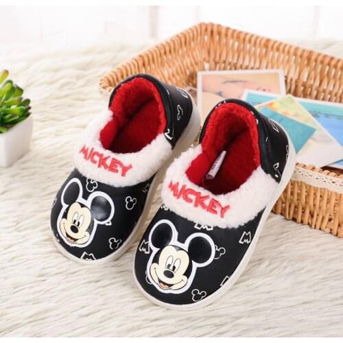 Disney children soft cotton slippers autumn and winter baby non-slip warm shoes boys indoor home shoes cotton shoes