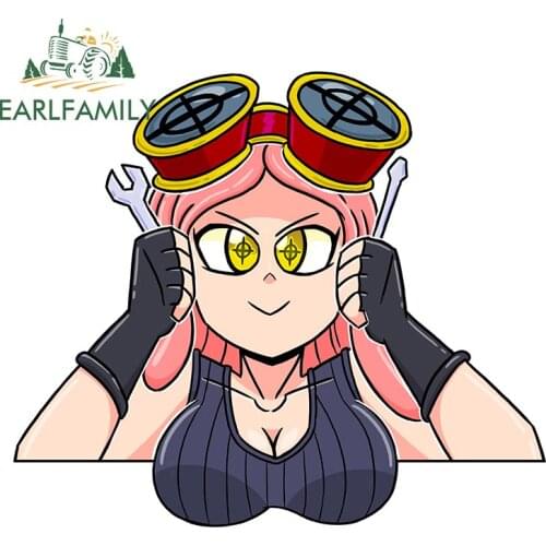 EARLFAMILY Creative Design Mei Hatsume 3D Car Stickers Cartoon Anime Vinyl JDM Rear Windshield Trunk Decals Car Styling Graphics