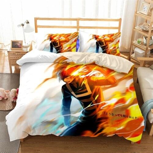 FAMCX GJILY New Quality Bedding 3D Printing Day My Hero College Pillow Case Quilt Cover Set 3pcs Single Queen King