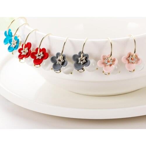 Hot Sale Resin Color Flower Hoop Earring Quartz Crystals Beads Earrings for Women Dangle Earring 925 Sterling Silver Jewelry