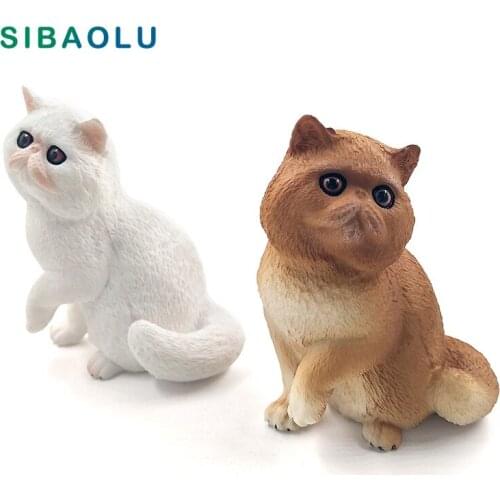 Artificial Persian cat Simulation Animal model figurine home decor miniature fairy garden decoration accessories modern Pvc toy