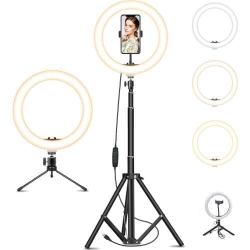 Top Selfie Ring Light Photography light led lamp with mobile Holder large tripod stand for tik Youtube tiktok tok ringlight