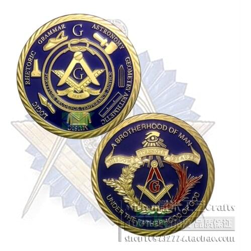 Masonic coins Commemorative Medal souvenir Gold plated mason freemason