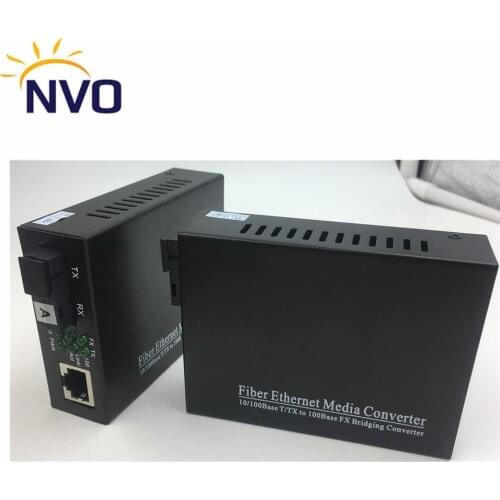 SC 40KM 100M Media Converter Fiber Optic to Rj45 Single Mode Single Fibra Optical Ethernet Switch Transceiver 10/100M SM for LAN