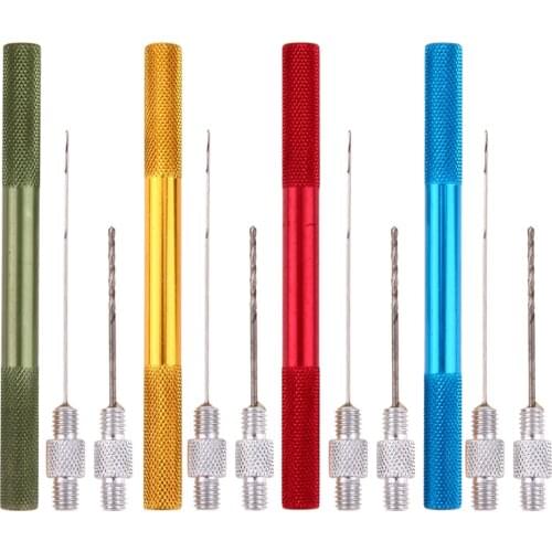 3-in-1 Aluminum Alloy Handle Carp Strong Fishing Rigging Bait Needle Kit Tool Set Bait Boilie Drill Stringer Needle with Nonslip