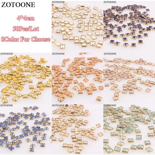ZOTOONE 50PCS 4X4MM Wrapping Glue On Rhinestones For Clothes Nails Art DIY Glue On Flatback Sewing Accessory Rhinestones Sticker