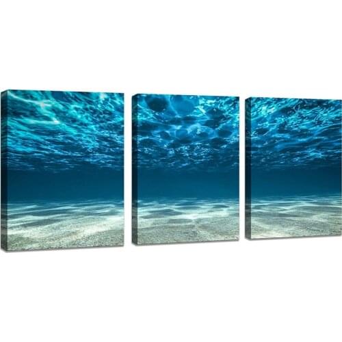 Wall Art 3 Panels Print Artwork Blue Ocean Sea Canvas Prints Painting On Canvas Modern Seascape Home Decor Drop shipping