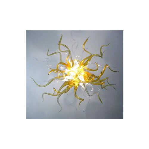 Cheap Yellow Blown GLass Chandeliers Mini Round Chihuly Chandelier light Fixture