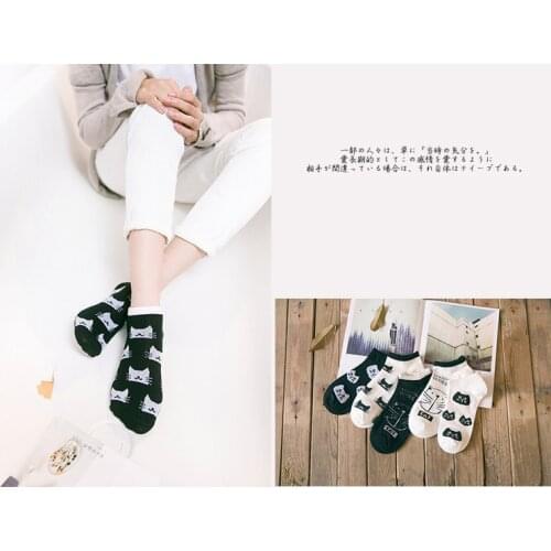 10 styles New Summer Women Short Ankle Boat Low Cut cat Socks Crew Casual Calcetines 2pair=4pcs WS56