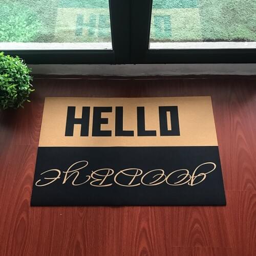 Custom Welcome Doormat for Entrance Door Hallway Hello Goodbye Anti-Slip Floor Mat Area Rugs Funny Outdoor Door Mat Carpet