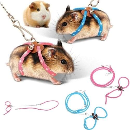 Lovely Adjustable Rat Mouse Hamster Harness With Leash Squirrel Ferret Finder Small Pet Animal Outdoor Protective Lead Rope