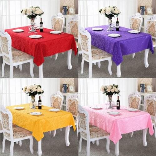 Polyester Jacquard Tablecloth Hotel Wedding Banquet Party Decoration Round White Table Covers Table tablecloth rectangular