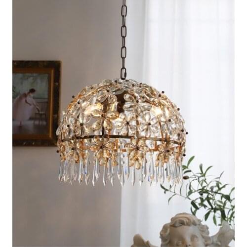 Luxury crystal flower chandelier color Italian American French bedroom dining room cloakroom lamps