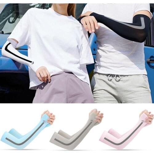 Arm Sleeves Unisex UV-Protection Sleeves Arm Cover Sunscreen Cuff Sleeve Ice Silk Sleeves for Men Women Running Golf Cycling