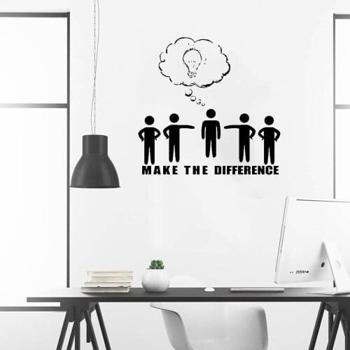 Make The Difference Quote Wall Decal Office Teamwork Wall Sticker Home Decor For Office Company Vinyl Mural Art DW10656