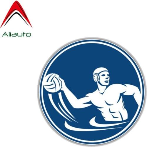 Aliauto Personality Automobile Motorcycle Car Sticker Stylish Water Polo Player Label PVC Waterproof Reflective Decal,13cm*13cm