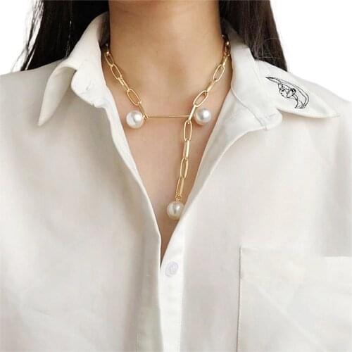 Thick Chain Toggle Clasp Gold Necklaces Mixed Linked Circle Necklaces for Women Minimalist Choker Necklace Hot Jewelry