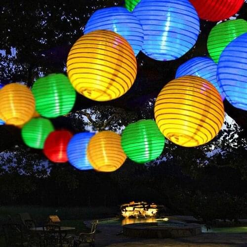 PAMNNY 6.5M 30LED Outdoor Garden Lantern Ball Solar Light Garden Patio Holiday Christmas Lantern Decoration Fairy String Lights