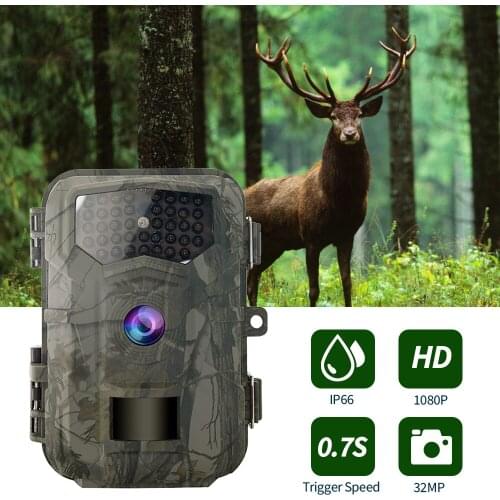 IP66 Waterproof Action Camera 16/32MP 1080P HD Hunting Camera Infrared Night Vision Hunting Scouting Camera for Outdoor Wildlife