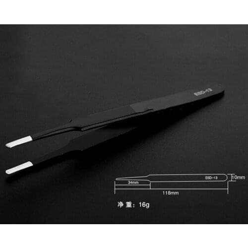 Military Model Making Tools Stainless Steel Flat Tweezers 118mm