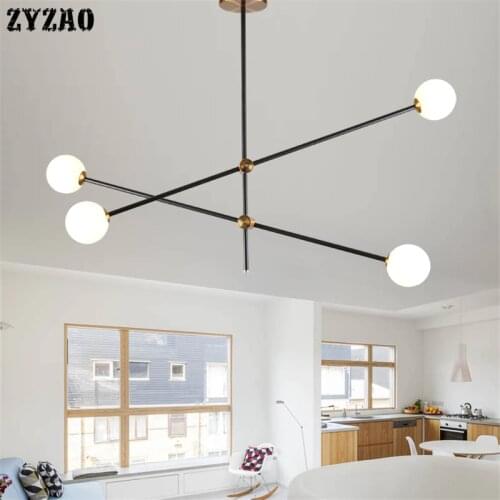 Magic Beans Long Pipe Pendant Lights Guest Room Study Glass Ball Molecules Pendant Lamp Post-modern Simple Designer Hanging Lamp
