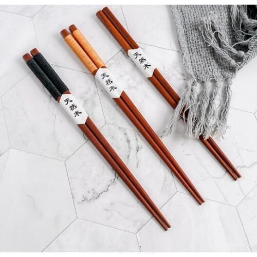 High grade reusable wooden chopsticks with Anti-skid anti-off line Japanese korean chopsticks cassia siamea lam chinese handmade