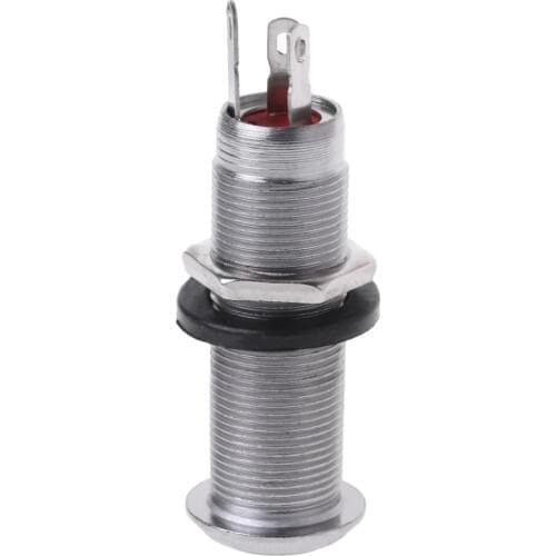 1pcs Chrome Guitar Bass Cylinder Output Jack Flush 1/4" Part