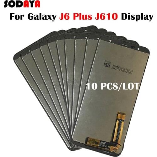 10PCS/LOT 100% ORIGINAL LCD For Samsung Galaxy J6+ J610 J610F J610FN LCD Display Touch Screen Digitizer Adjust Brightness