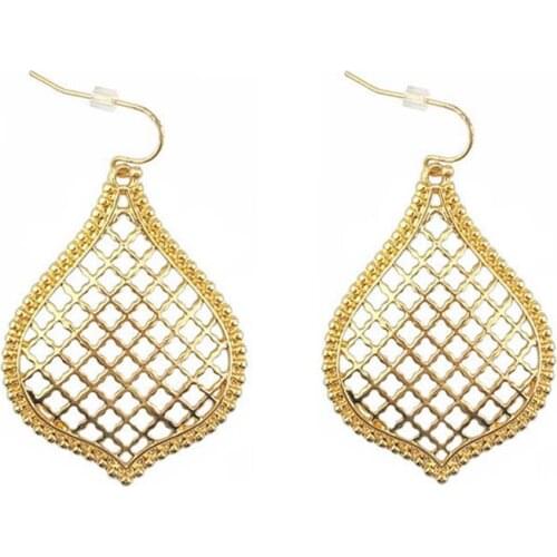 2020 New Fashion Zinc Alloy Cutout Rose Gold Teardrop Drop Earrings for Women Bohemian Jewelry Wholesale