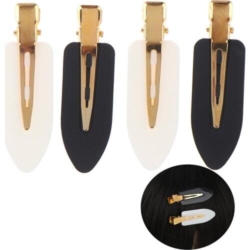 4 Pcs Makeup No Crease Hair Clip Hair Styling Bang Clips Seamless No Bend Hair Clips Barrettes No Mark Pin Curl Clip