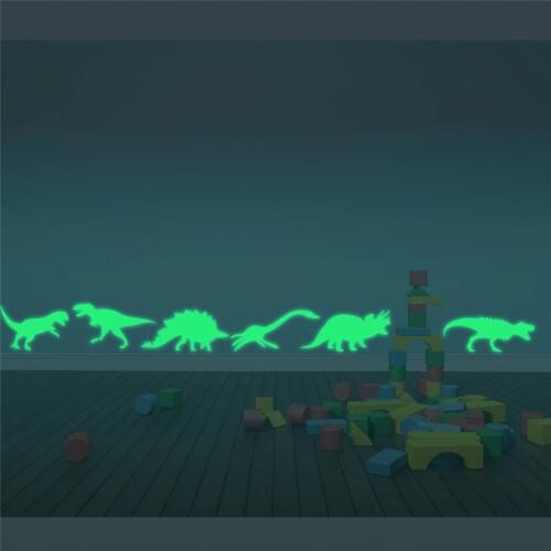 9Pcs/lot Fluorescent Wall Stickers Kids Room Decoration Plastic Glow In The Dark Star Dinosaur Wall Stickers for Kids Rooms