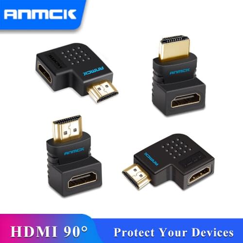 Anmck HDMI Male to Female HDMI Standard Adapter 90 270 Degree HDMI Adaptor for VCR Camera Computer Projector TV