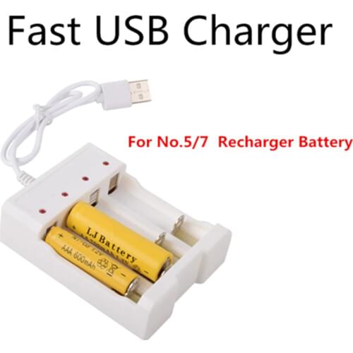 Quick Charge Adapter USB 4 Slots Output Battery Charger Battery Charging Tool For AA and AAA Rechargeable Battery Station