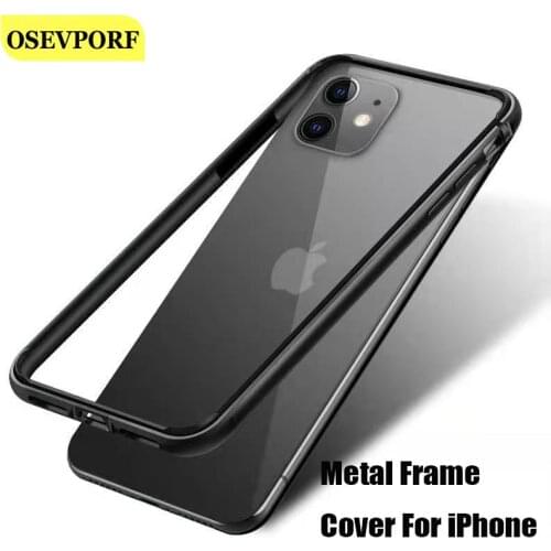 Aluminum Metal Bumper Frame Cover For iPhone 12 11 Pro Max Capinha Protection Case For iPhone XS Max XR 8 7 6 6S Plus Capa Coque