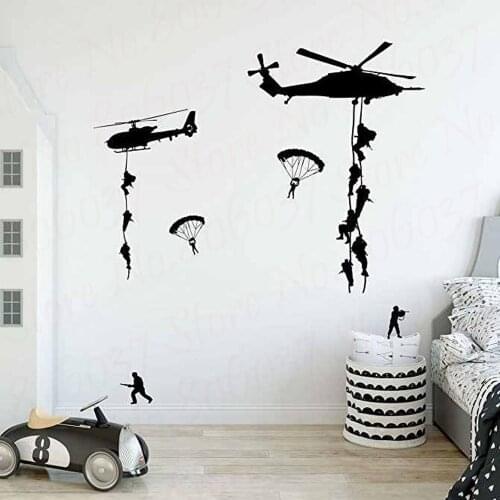 Army Soldier Wall Stickers Vinyl Art Decals Teens Boys Men Military Fans Bedroom Home Decoration 5018
