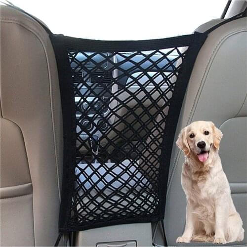 Car Accessories Interior Trunk Seat Back Net Barrier Pet Barrier With Auto Safety Mesh Organizer Child Stretchable Storage Bag