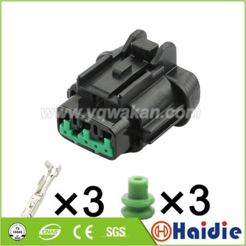 Free shipping 2sets 3pin auto plastic housing plug wire sensor waterproof cable connector 6185-0868