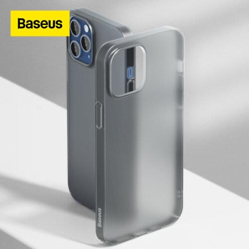 Baseus Phone Case For iPhone 12 Pro Max Transparent Phone Cover For iPhone 12 Mini Black Simple Case Ultra Thin Back Phone Cover