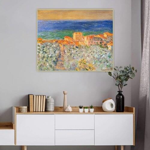 Citon Claude Monet《Burgo Marina at Bordighera,1884》Canvas Oil Painting Artwork Picture Wall Background Decor Home Decoration