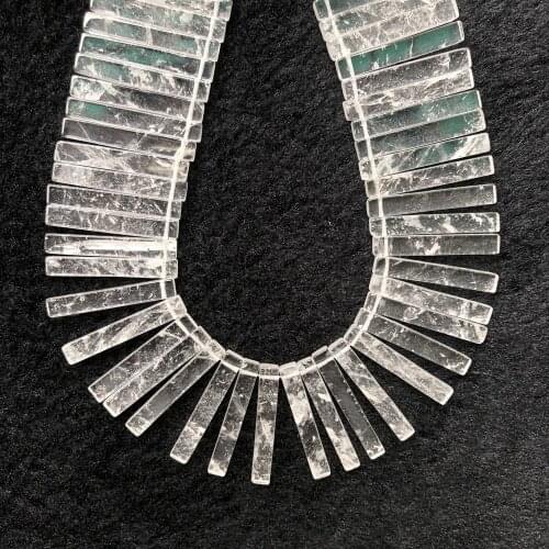 Natural Clear Quartz Crystal Long Strip Beads,5x35mm Blade Beads,Necklace Jewelry AccessoryTop Drilled beads,1string 75beads